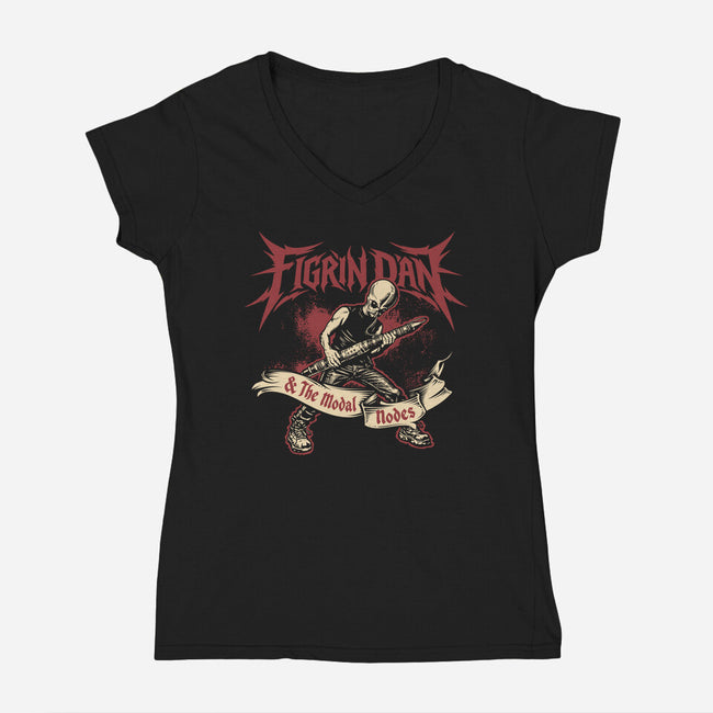 Modal Mayhem-Womens-V-Neck-Tee-Wheels