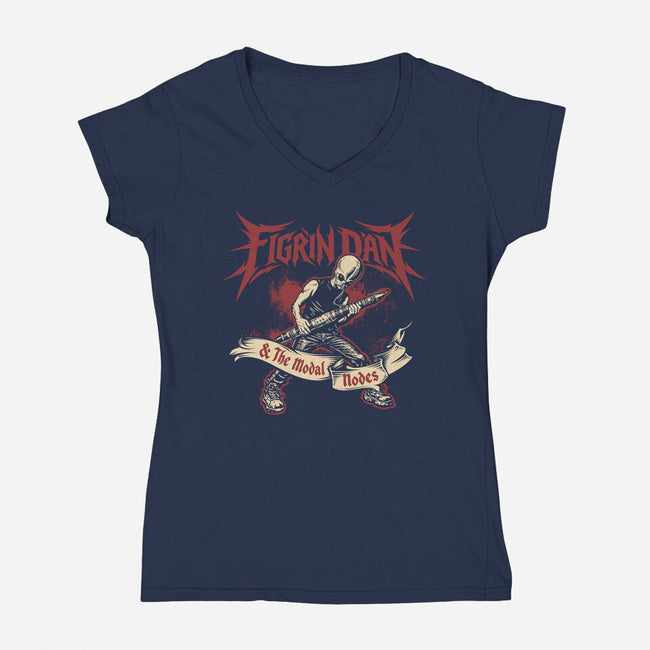 Modal Mayhem-Womens-V-Neck-Tee-Wheels