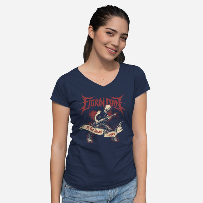 Modal Mayhem-Womens-V-Neck-Tee-Wheels