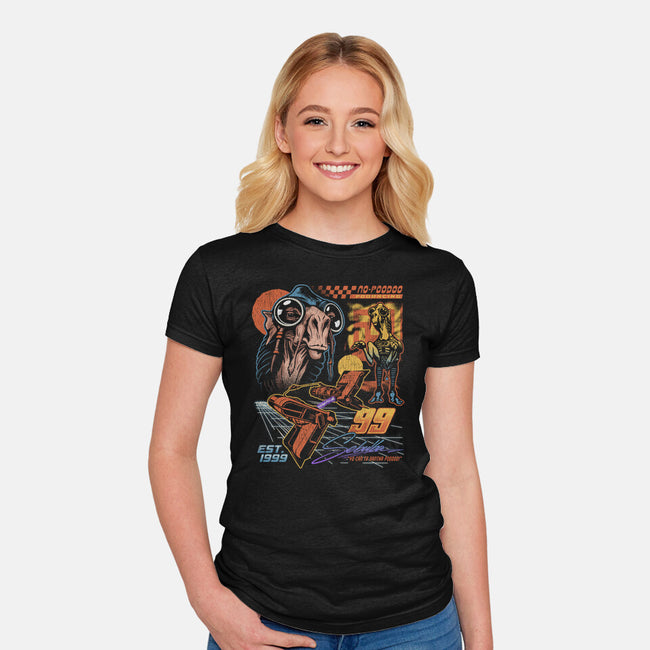 No Poodoo Podracing-Womens-Fitted-Tee-Wheels