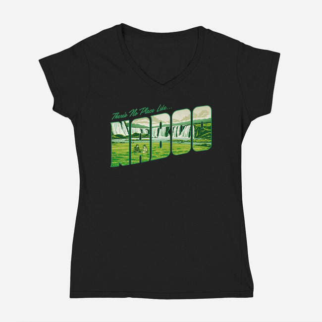 No Place Like Naboo-Womens-V-Neck-Tee-Wheels