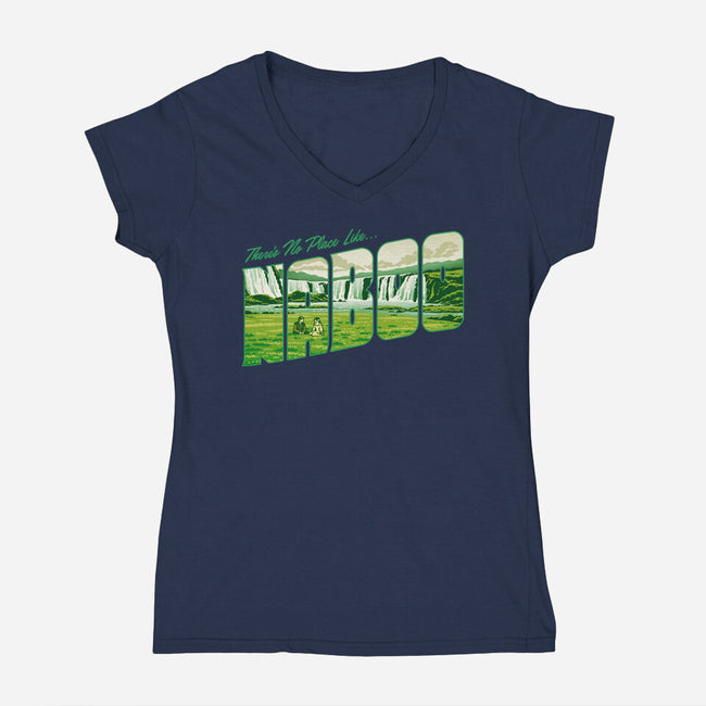No Place Like Naboo-Womens-V-Neck-Tee-Wheels