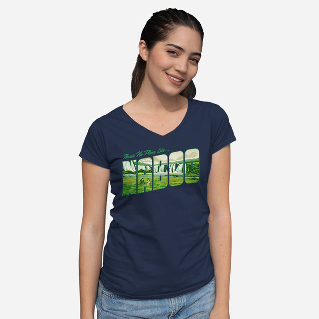 No Place Like Naboo-Womens-V-Neck-Tee-Wheels