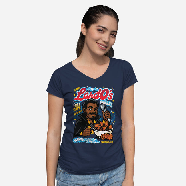 Cap'n LandO's-Womens-V-Neck-Tee-Wheels
