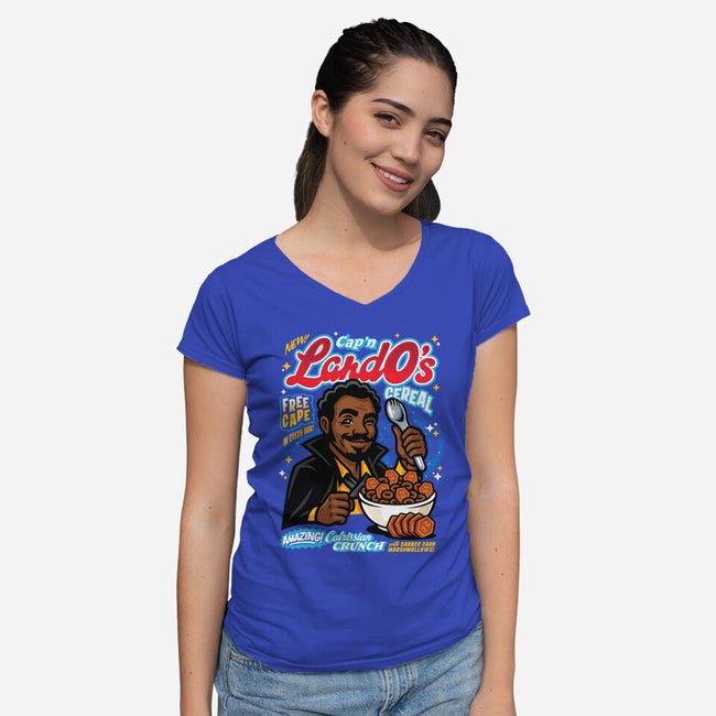 Cap'n LandO's-Womens-V-Neck-Tee-Wheels