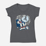 Cozy Cave-Womens-V-Neck-Tee-Wheels