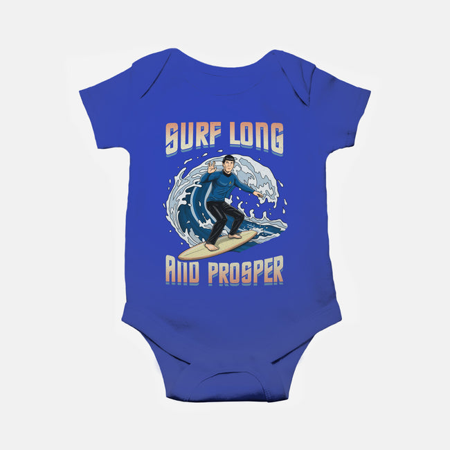 Surf Long And Prosper-Baby-Basic-Onesie-NMdesign