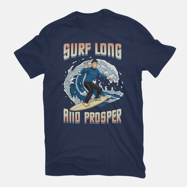 Surf Long And Prosper-Womens-Fitted-Tee-NMdesign