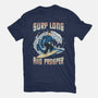 Surf Long And Prosper-Womens-Fitted-Tee-NMdesign