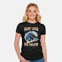 Surf Long And Prosper-Womens-Fitted-Tee-NMdesign