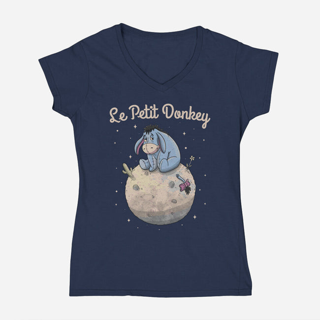 Le Petit Donkey-Womens-V-Neck-Tee-NMdesign