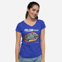 A Real Rebel Hero-Womens-V-Neck-Tee-NMdesign