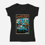 Stranger And Hobbs-Womens-V-Neck-Tee-Sketchy Art Shop