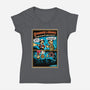 Stranger And Hobbs-Womens-V-Neck-Tee-Sketchy Art Shop
