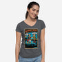 Stranger And Hobbs-Womens-V-Neck-Tee-Sketchy Art Shop