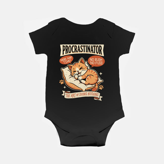 Procrastinator Cat-Baby-Basic-Onesie-P1yu5h