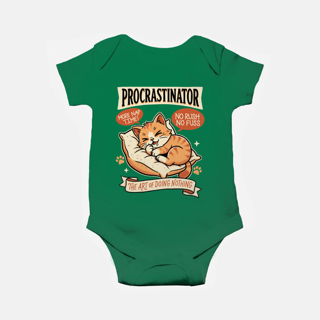 Procrastinator Cat-Baby-Basic-Onesie-P1yu5h