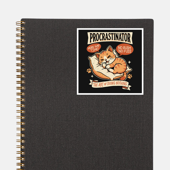 Procrastinator Cat-None-Glossy-Sticker-P1yu5h