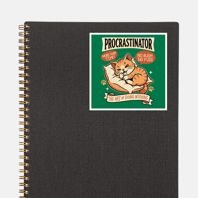 Procrastinator Cat-None-Glossy-Sticker-P1yu5h