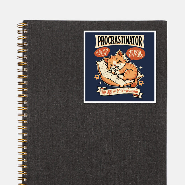 Procrastinator Cat-None-Glossy-Sticker-P1yu5h
