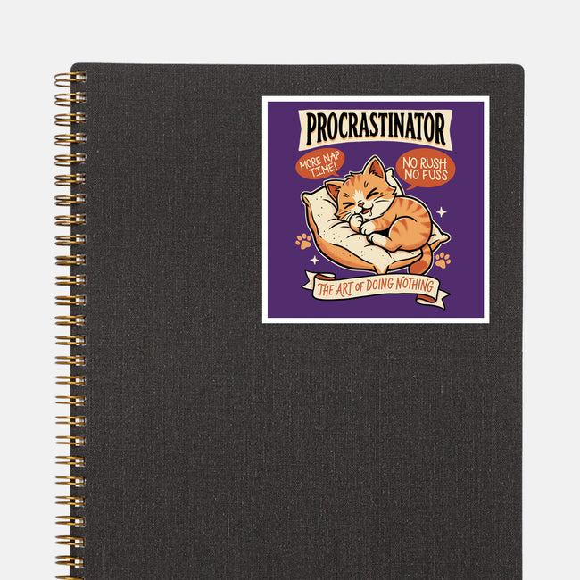 Procrastinator Cat-None-Glossy-Sticker-P1yu5h