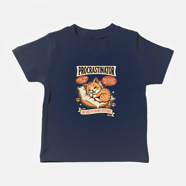 Procrastinator Cat-Baby-Basic-Tee-P1yu5h
