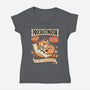 Procrastinator Cat-Womens-V-Neck-Tee-P1yu5h