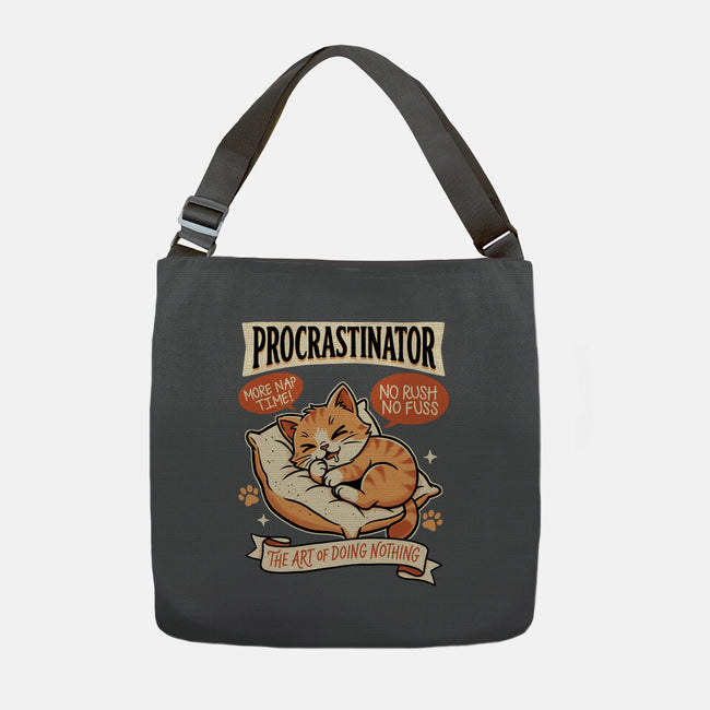 Procrastinator Cat-None-Adjustable Tote-Bag-P1yu5h