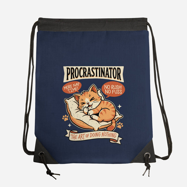 Procrastinator Cat-None-Drawstring-Bag-P1yu5h