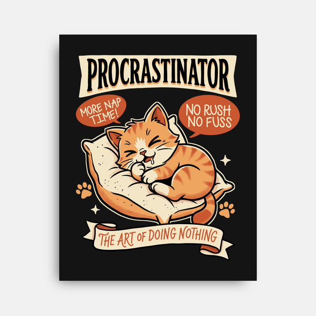 Procrastinator Cat-None-Stretched-Canvas-P1yu5h