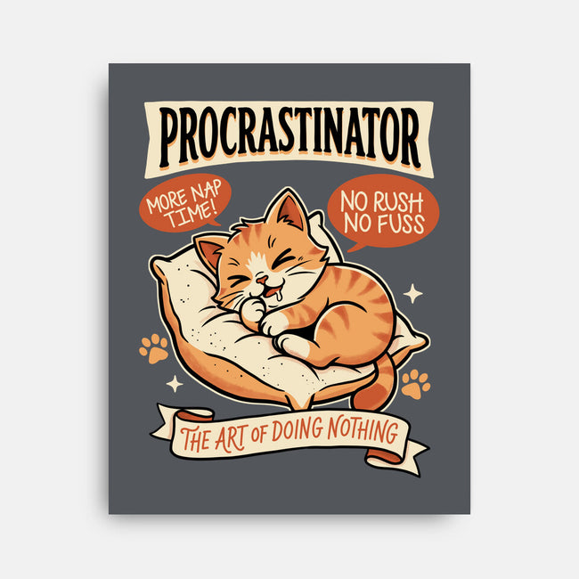Procrastinator Cat-None-Stretched-Canvas-P1yu5h