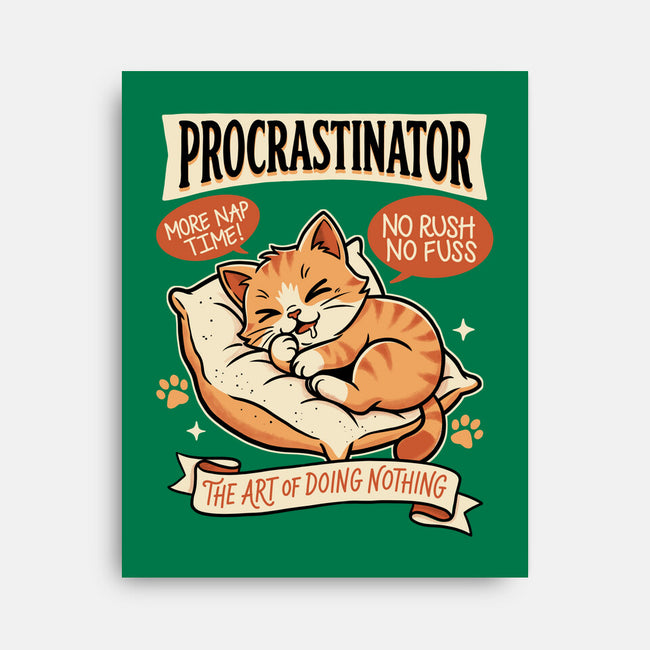 Procrastinator Cat-None-Stretched-Canvas-P1yu5h