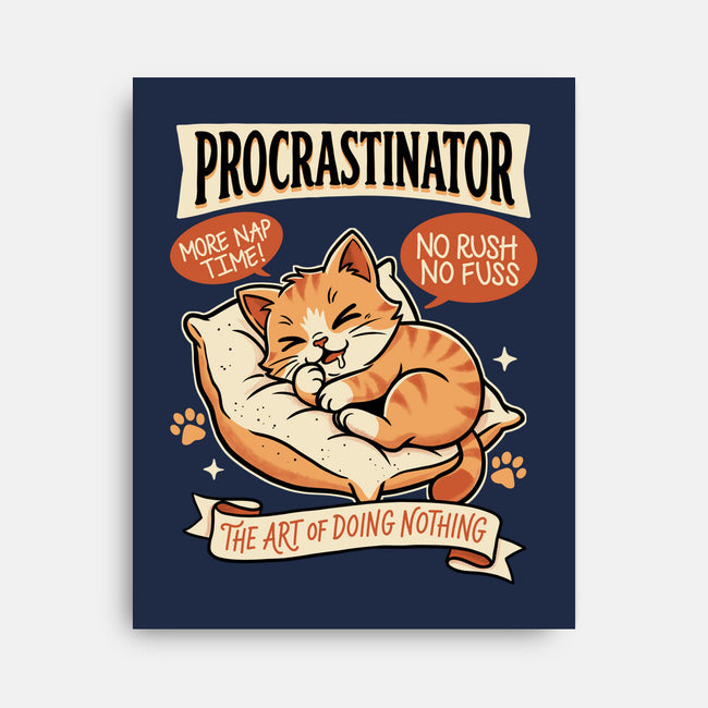Procrastinator Cat-None-Stretched-Canvas-P1yu5h
