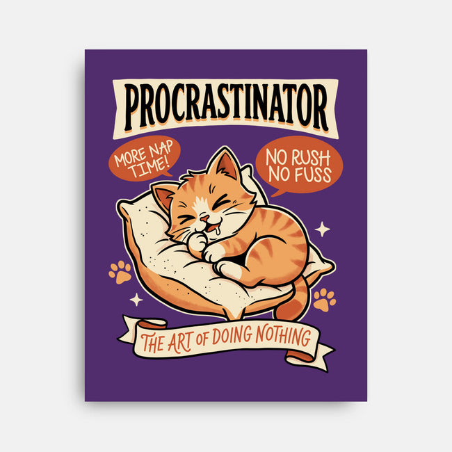Procrastinator Cat-None-Stretched-Canvas-P1yu5h