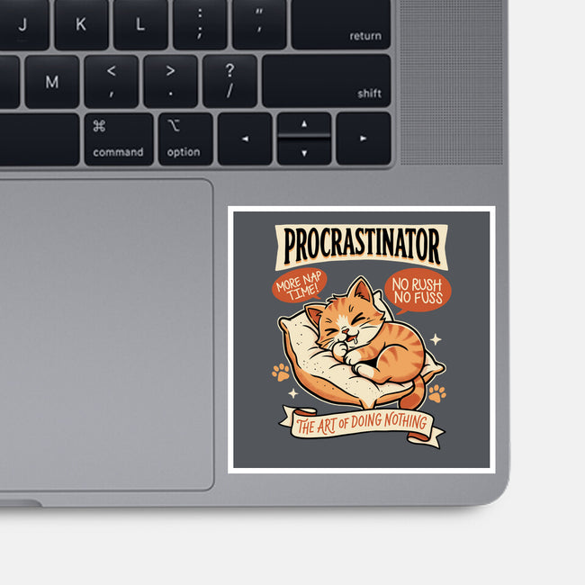 Procrastinator Cat-None-Glossy-Sticker-P1yu5h