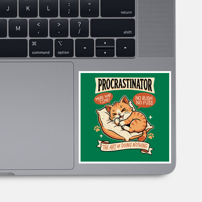 Procrastinator Cat-None-Glossy-Sticker-P1yu5h