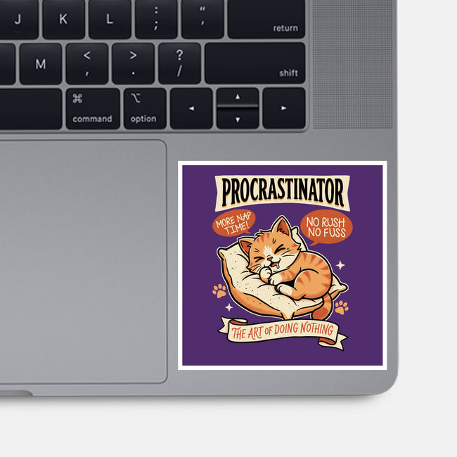 Procrastinator Cat-None-Glossy-Sticker-P1yu5h