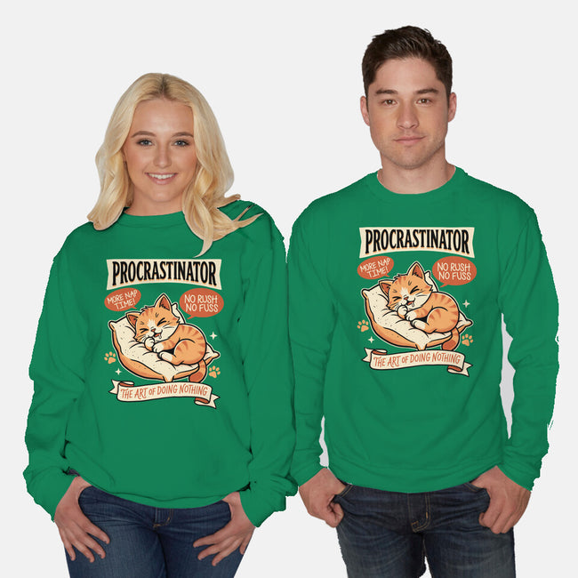 Procrastinator Cat-Unisex-Crew Neck-Sweatshirt-P1yu5h