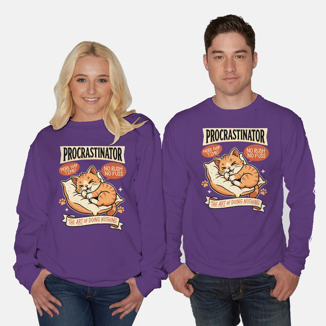 Procrastinator Cat-Unisex-Crew Neck-Sweatshirt-P1yu5h