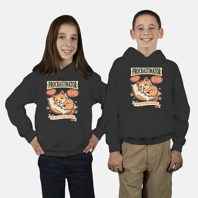Procrastinator Cat-Youth-Pullover-Sweatshirt-P1yu5h