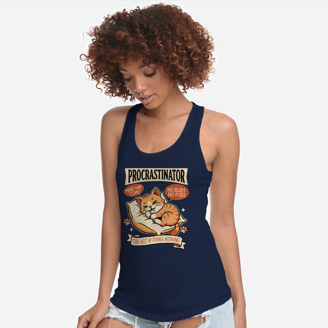 Procrastinator Cat-Womens-Racerback-Tank-P1yu5h