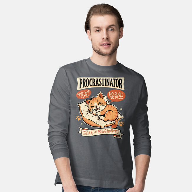 Procrastinator Cat-Mens-Long Sleeved-Tee-P1yu5h