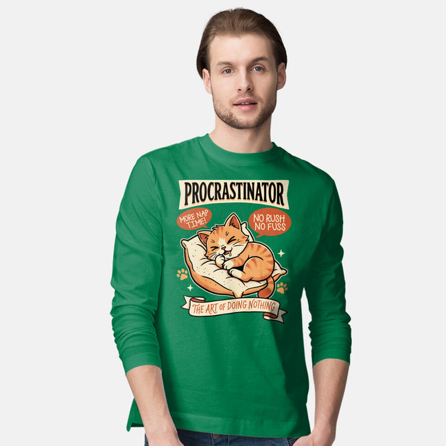 Procrastinator Cat-Mens-Long Sleeved-Tee-P1yu5h