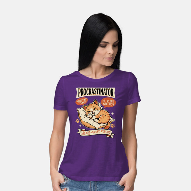 Procrastinator Cat-Womens-Basic-Tee-P1yu5h