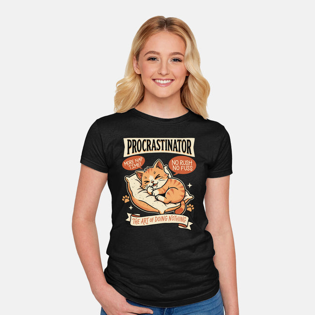 Procrastinator Cat-Womens-Fitted-Tee-P1yu5h