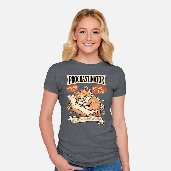 Procrastinator Cat-Womens-Fitted-Tee-P1yu5h