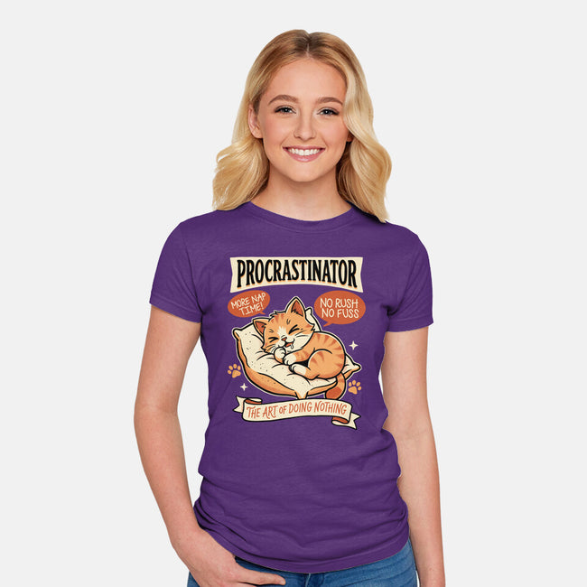 Procrastinator Cat-Womens-Fitted-Tee-P1yu5h
