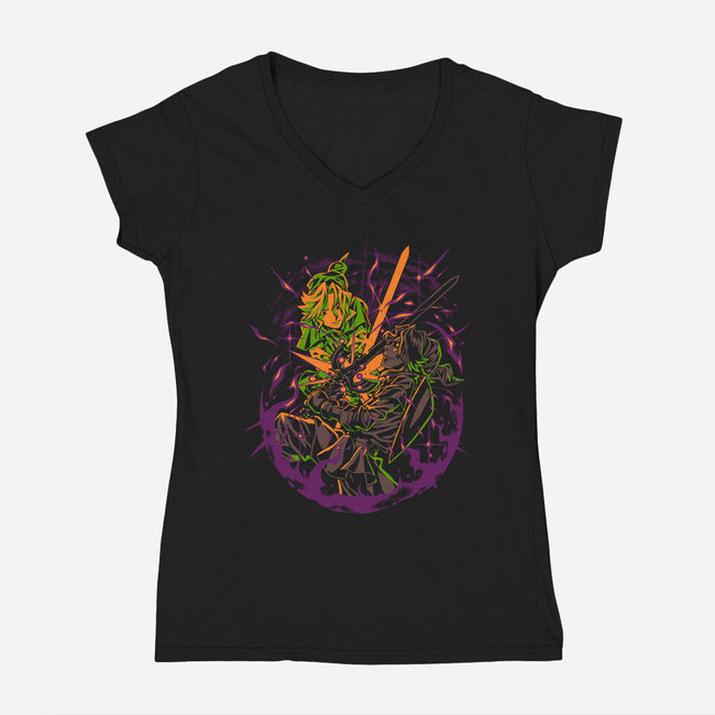 Last Spark Of Light-Womens-V-Neck-Tee-Estudio Horta
