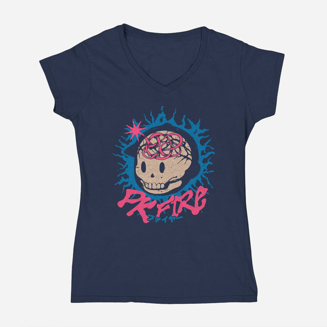 PK Fire-Womens-V-Neck-Tee-ilustrata