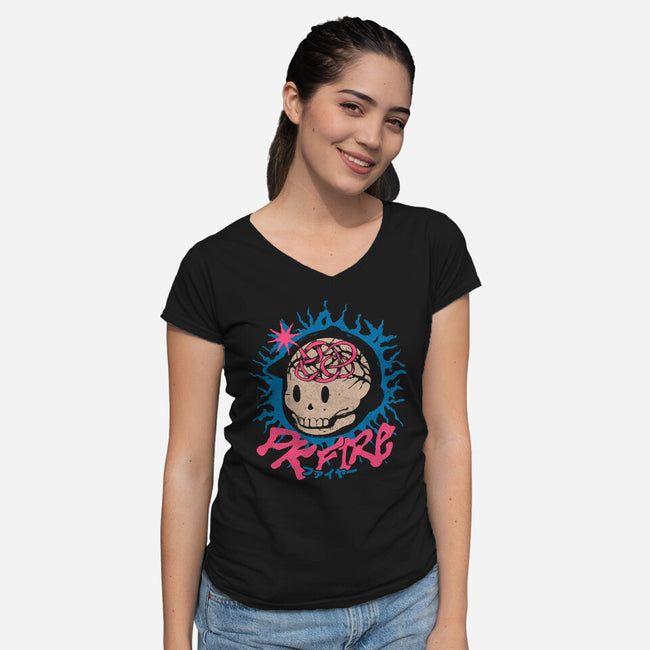 PK Fire-Womens-V-Neck-Tee-ilustrata